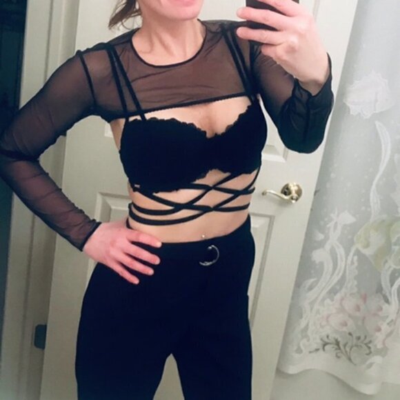 VS Pink Strappy Date Push Up Bra in Gray 34D - Picture 11 of 11